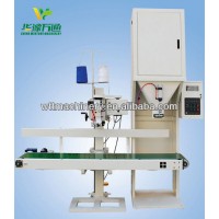 Semi-automatic Packaging machine with sewing machine and conveyor